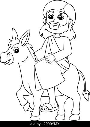 Jesus riding donkey cut out stock images pictures