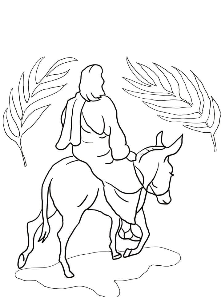 Jesus enters jerusalem coloring page