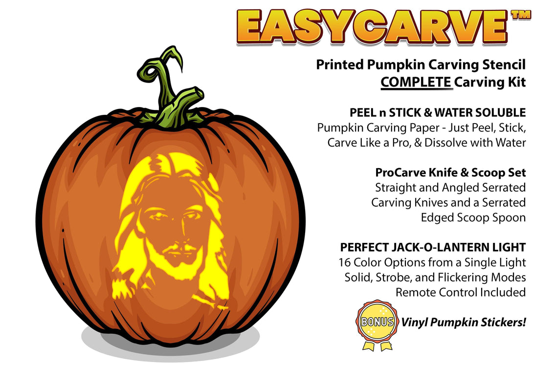 Jesus pumpkin carving stencil