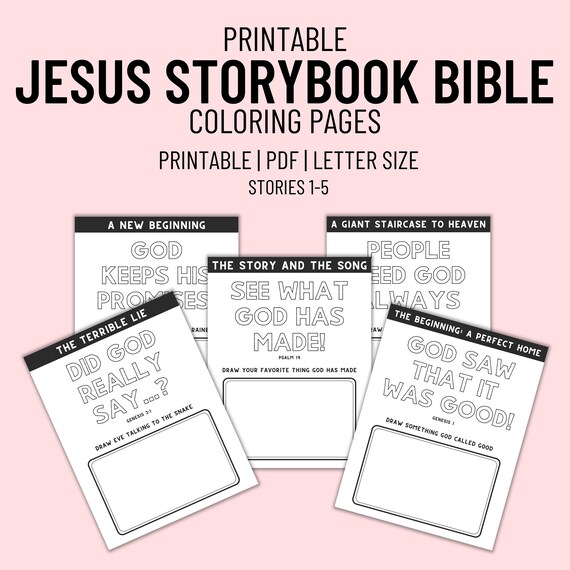 Jesus storybook bible coloring pages for kids stories