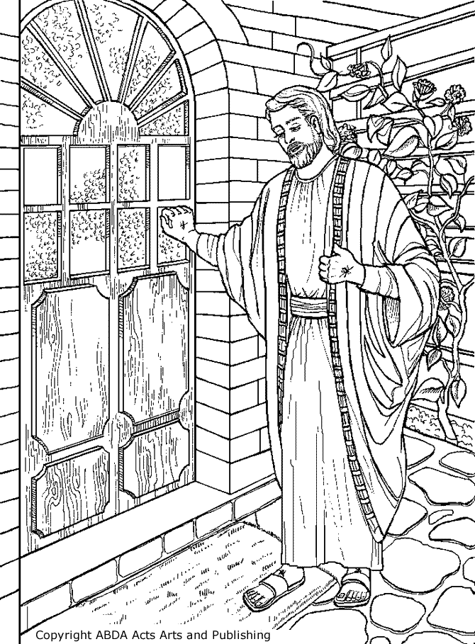 Jesus knocking coloring page bible coloring pages sunday school coloring pages coloring pages