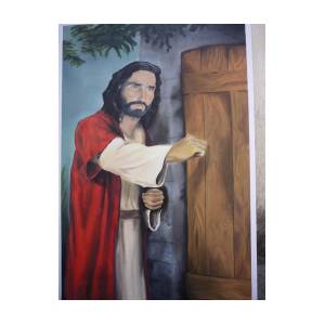 Jesuscristo tocando la puerta painting by luis carlos a
