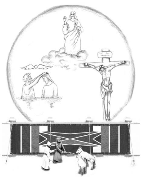 El color de la puerta del atrio del tabernãculo ãxodo
