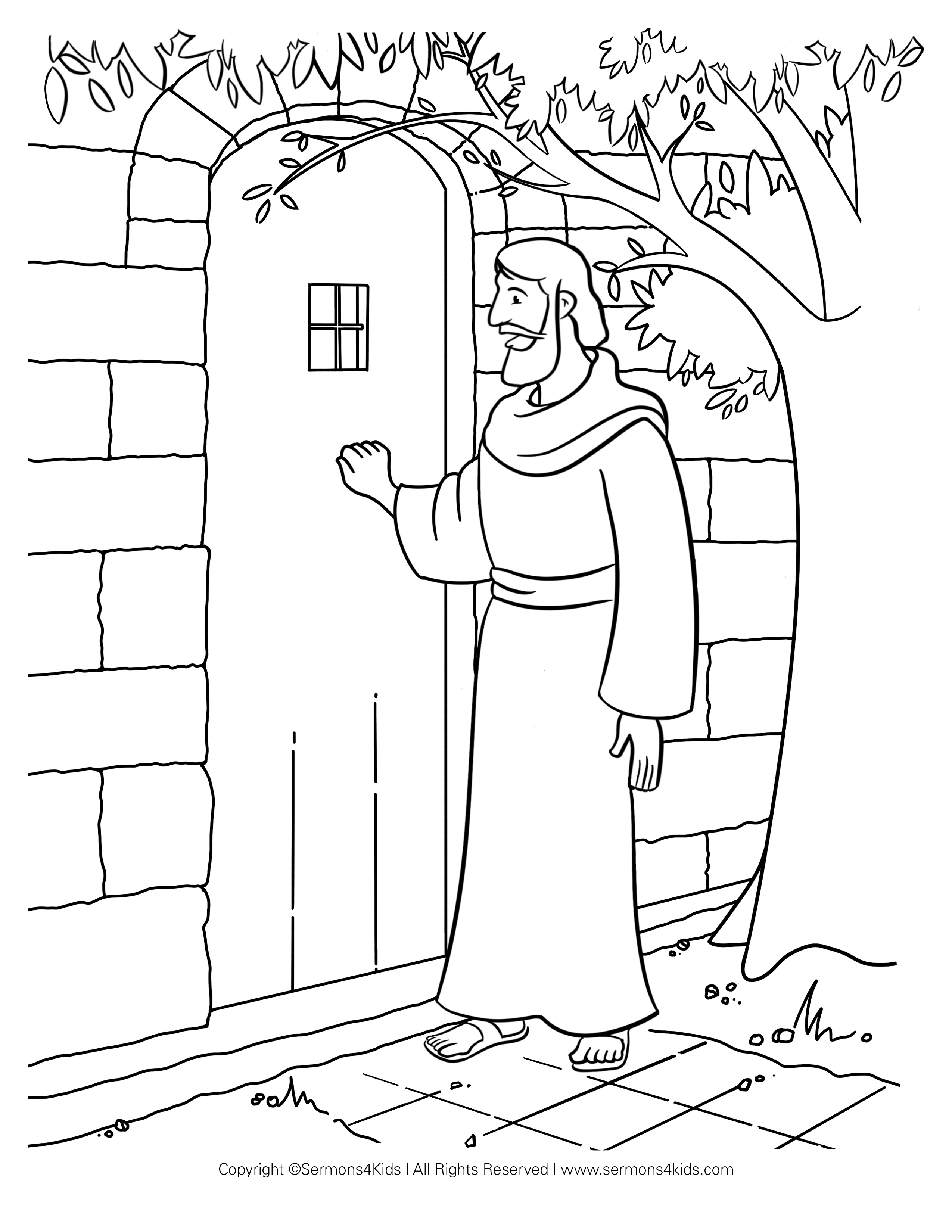 Jesus knocking childrens sermons from sermonski