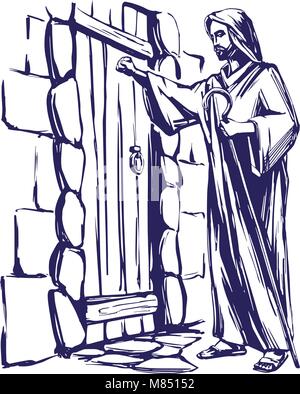 Hand knocking at the door vector illustration stock vector image art