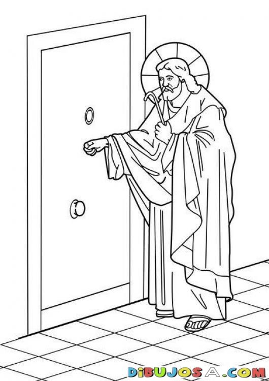 Dibujo de jesus tocando a la puerta colore biblicos dibujo pa pint a jesus tocando a la puerta deâ bible coloring pages coloring pages bible coloring