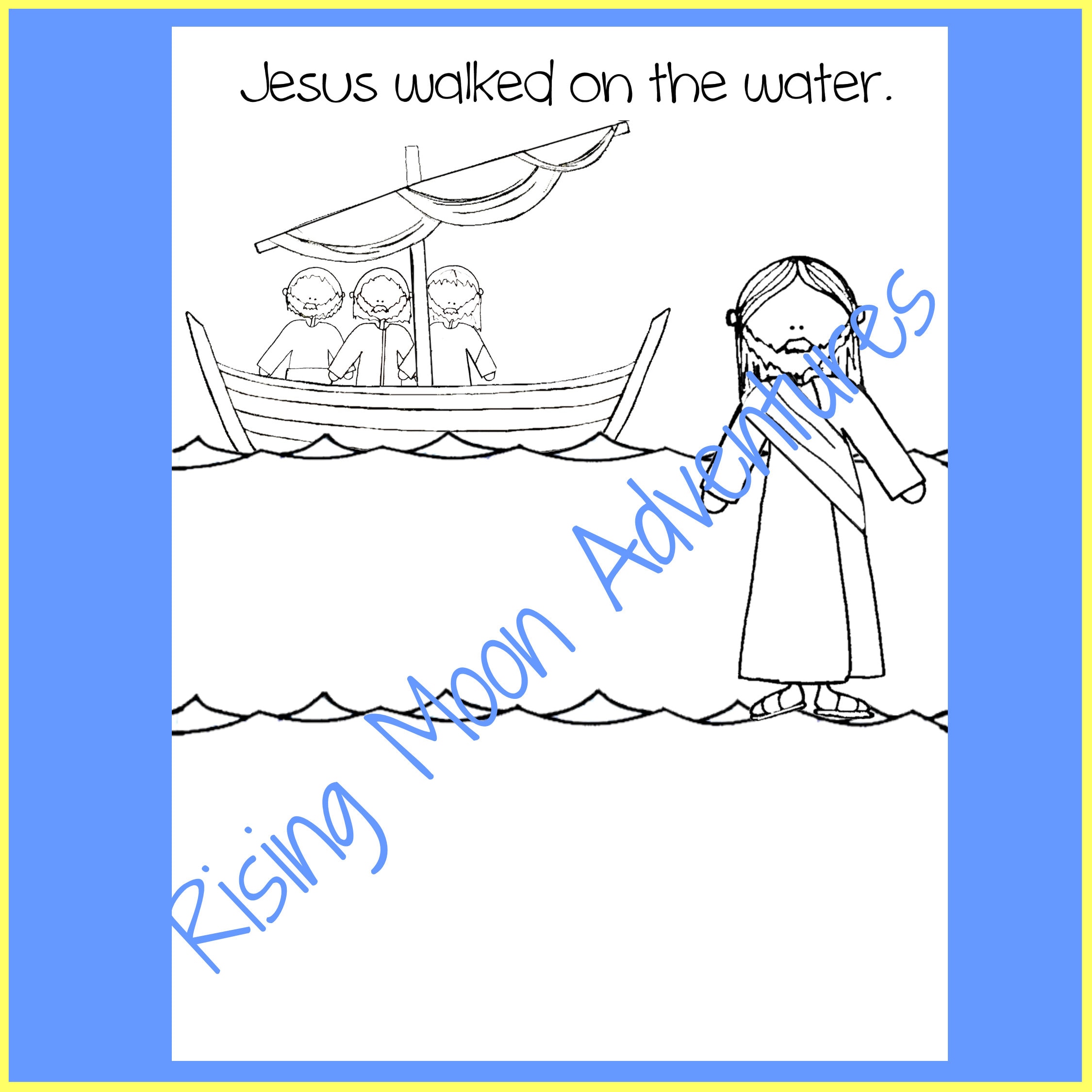 Jesus walked on water coloring page download