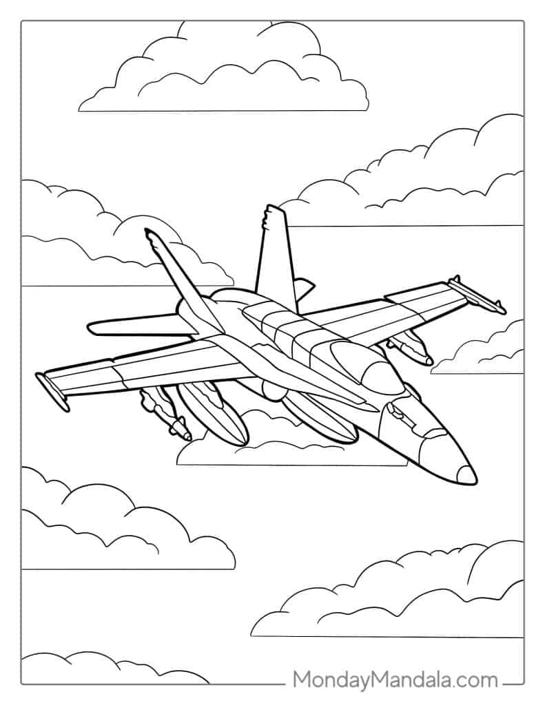 Airplane coloring pages free pdf printables