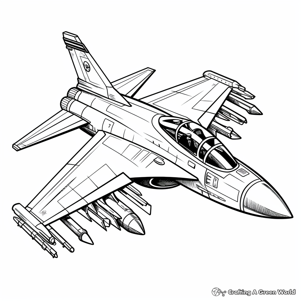 Fighter jet coloring pages
