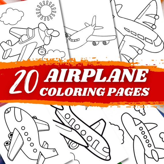 Airplane coloring pages jet coloring pages coloring book for kids printable coloring pages airplane coloring sheets cute airplane