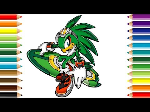 Jet the hawk coloring page and drawing sonic the hedgehog and color book for kids