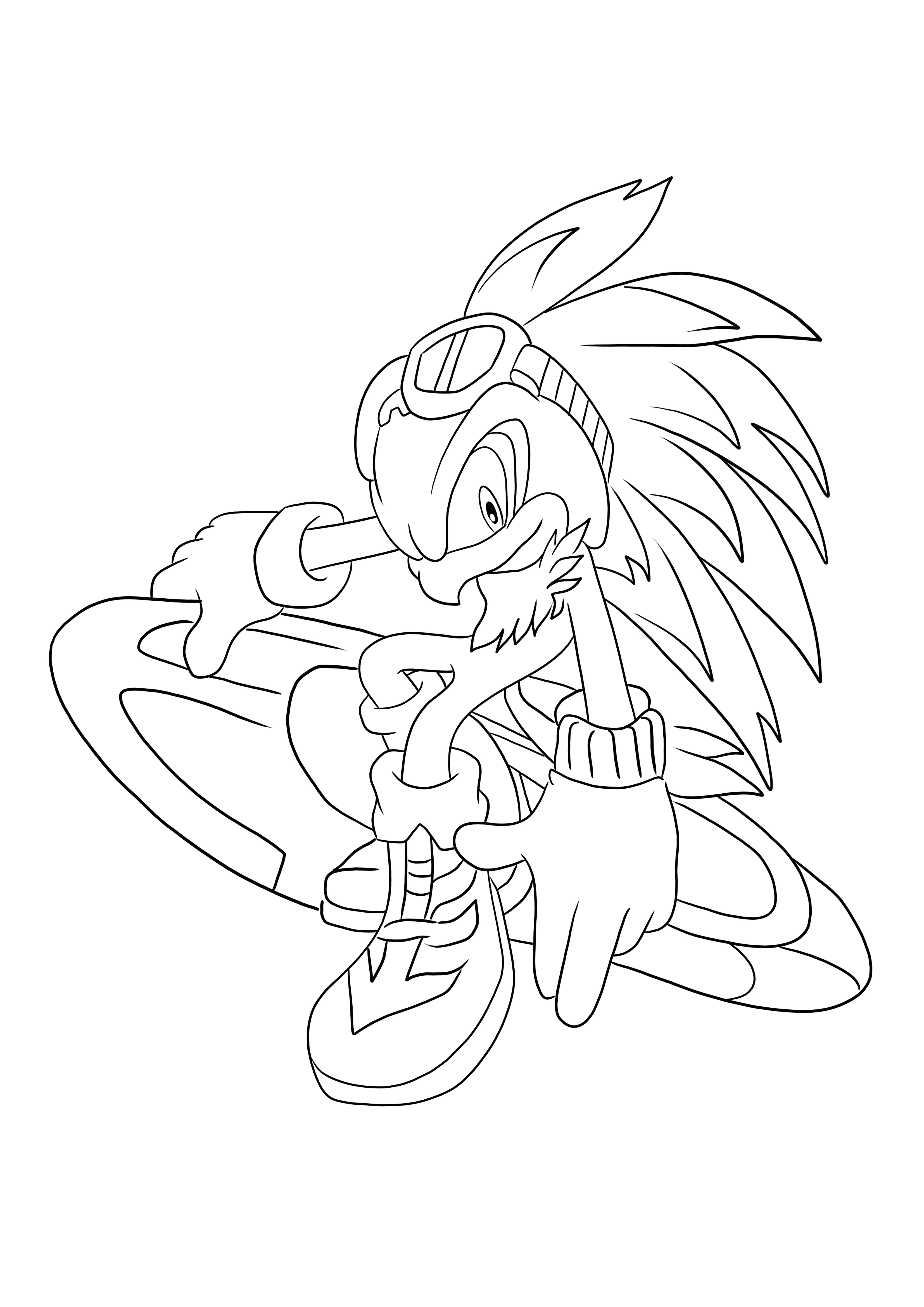 Easy to color jet the hawk for free printing for kids of all ages