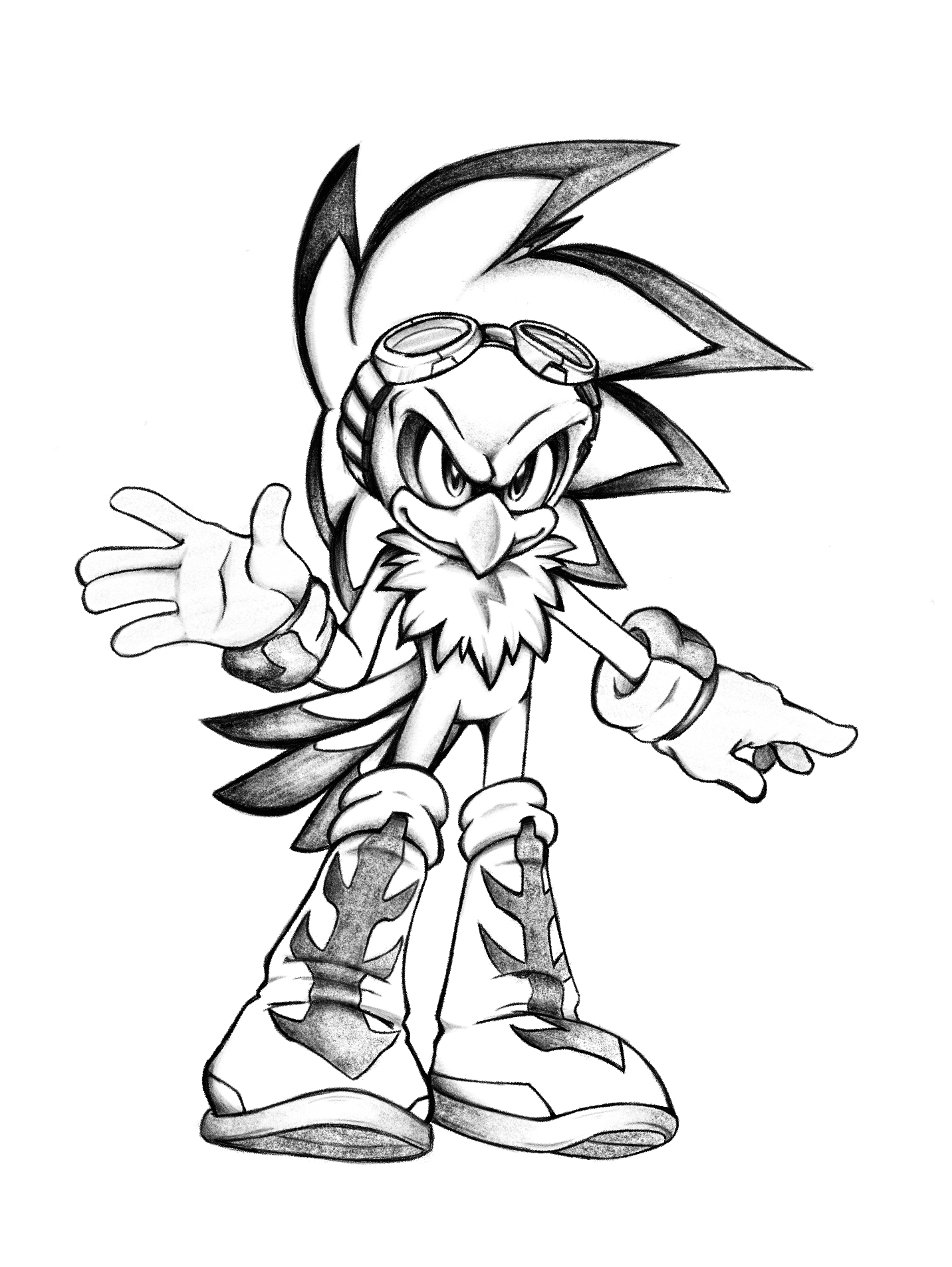 Oc jet the hawk sketch done in procreate rsonicthehedgehog