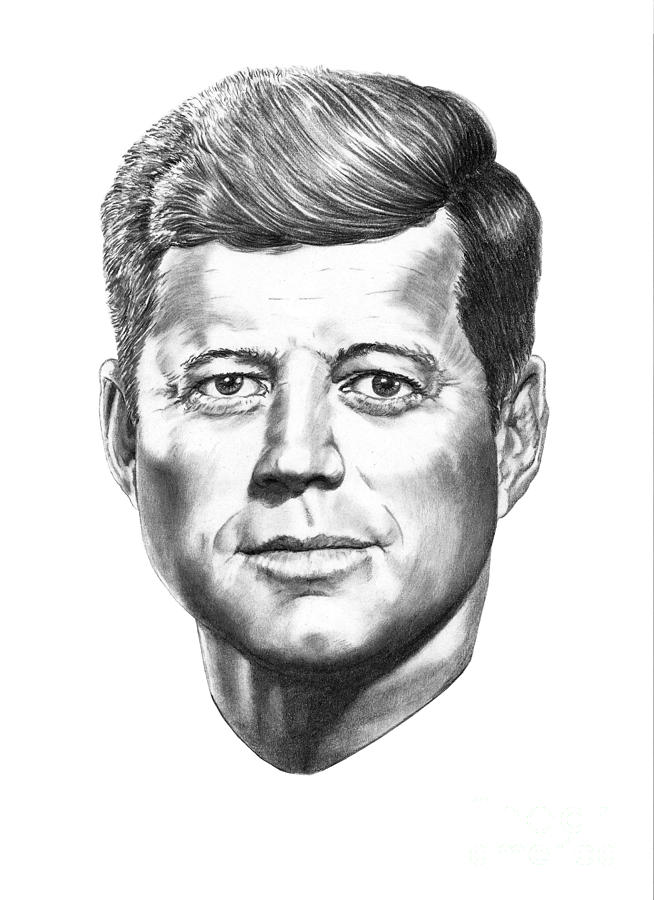 President john f kennedy drawing by murphy elliott
