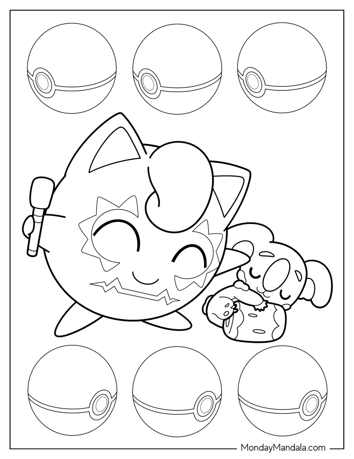Jigglypuff coloring pages free pdf printables