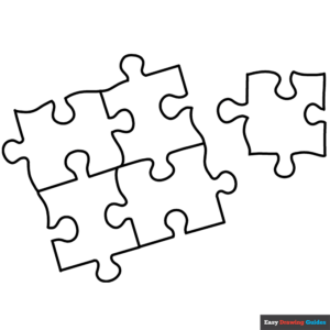 Puzzle coloring page easy drawing guides