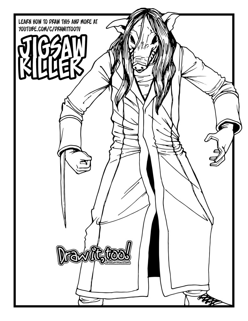How to draw the jigsaw killer saw drawing tutorial