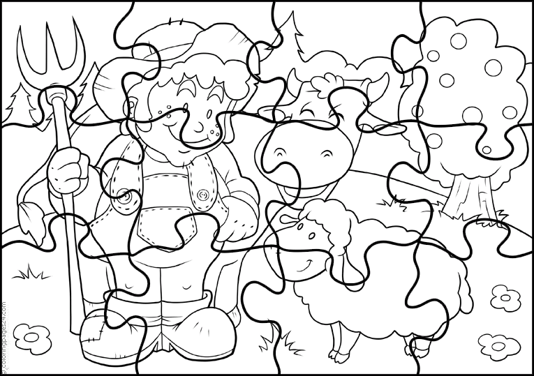 Jigsaw puzzle coloring pages