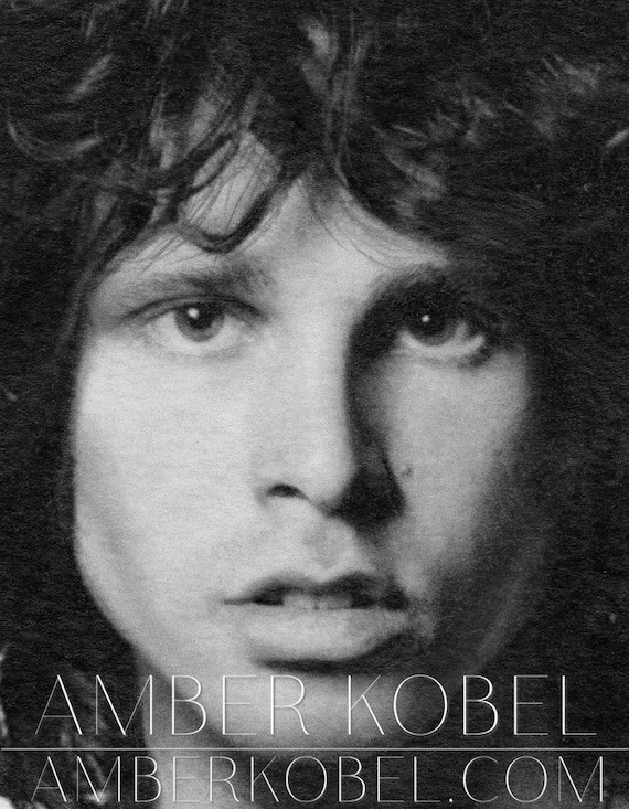 Jim morrison young lion charcoal and pencil portrait the doors realism