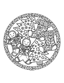 Christmas cookies zentangle coloring page by pamela kennedy tpt