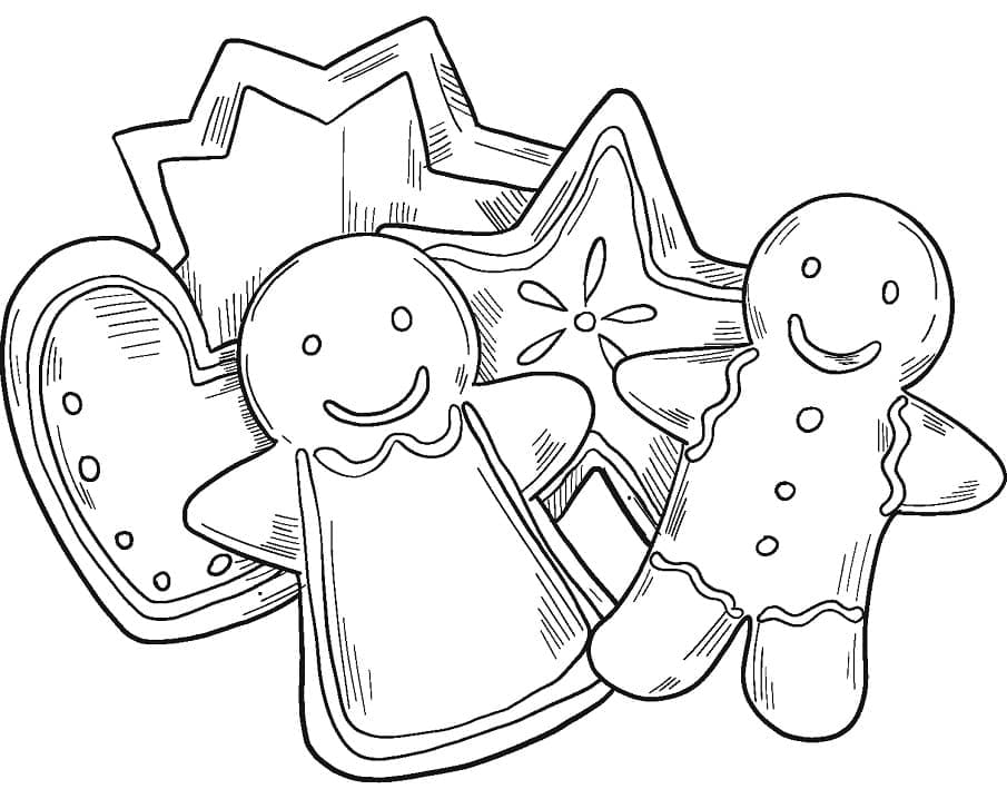 Christmas cookies coloring pages