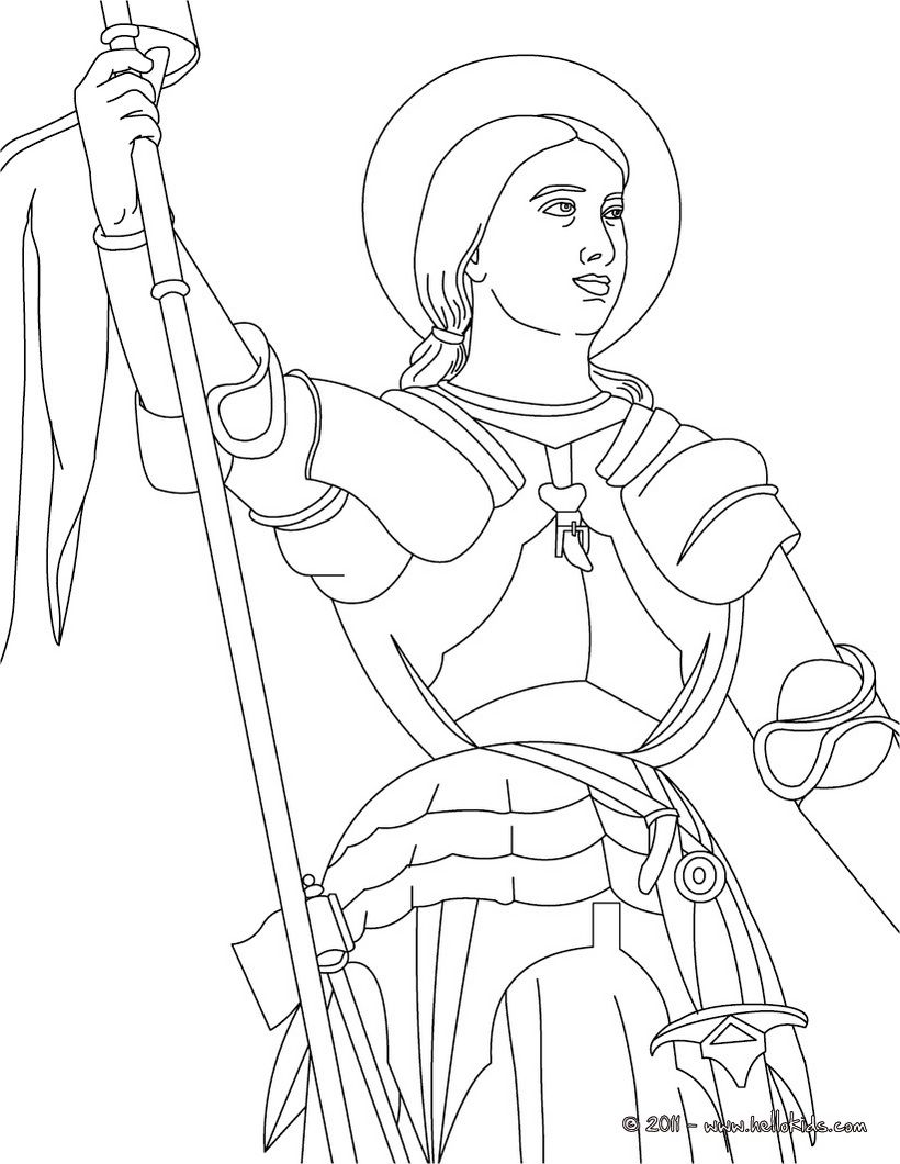 Joan of arc the maid of orlãans coloring page joan of arc saint joan of arc coloring pages