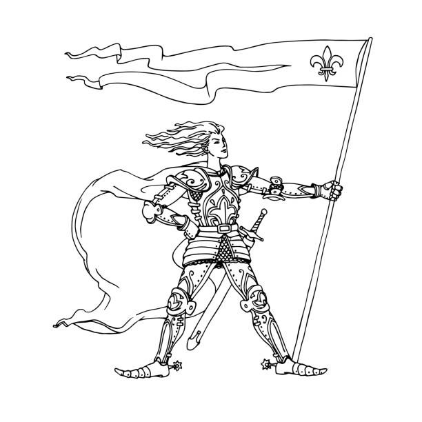 Joan of arc drawing stock illustrations royalty