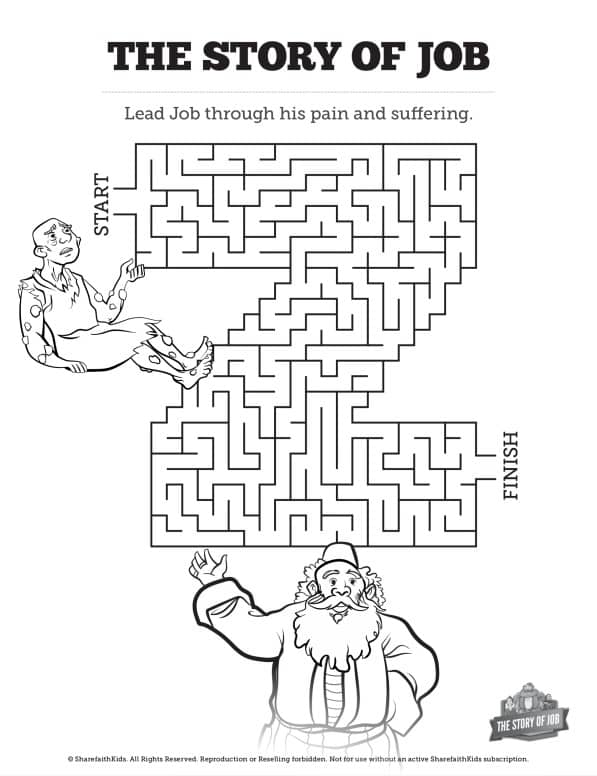 The story of job coloring sunday school activities â