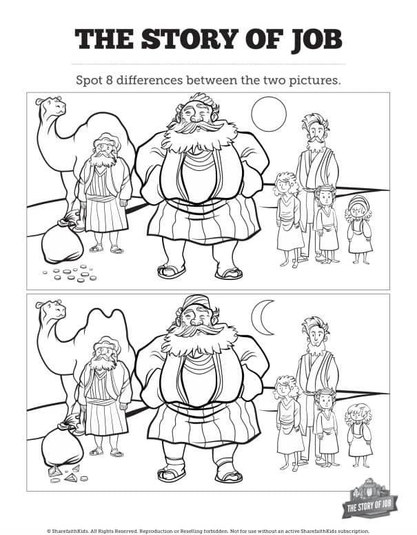 The story of job coloring sunday school activities â