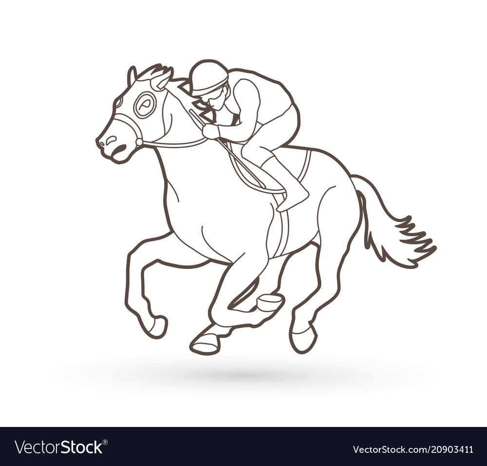 Horse racing jockey riding royalty free vector image