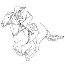 Jockey on a galloping horse coloring pages