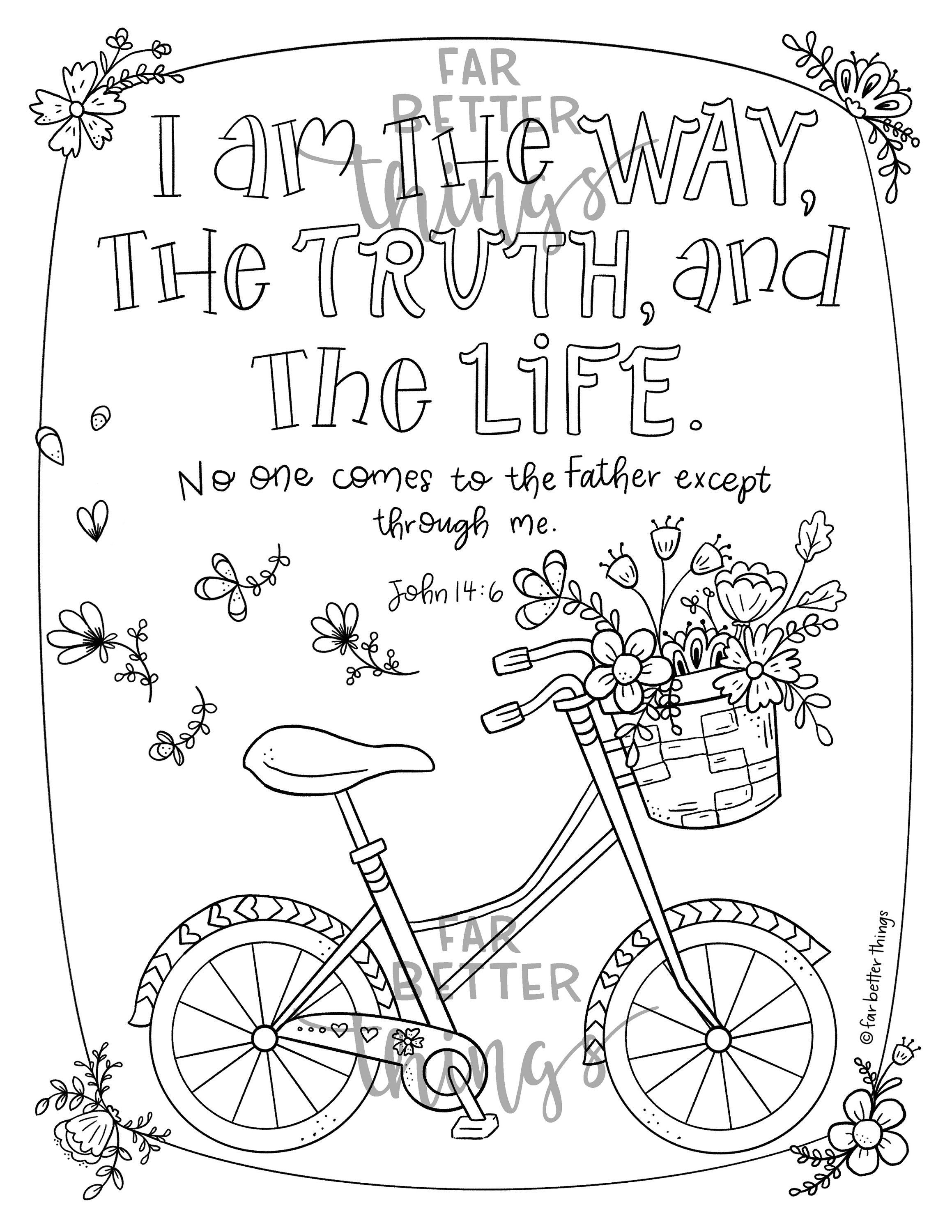 Bible verse coloring page john printable digital