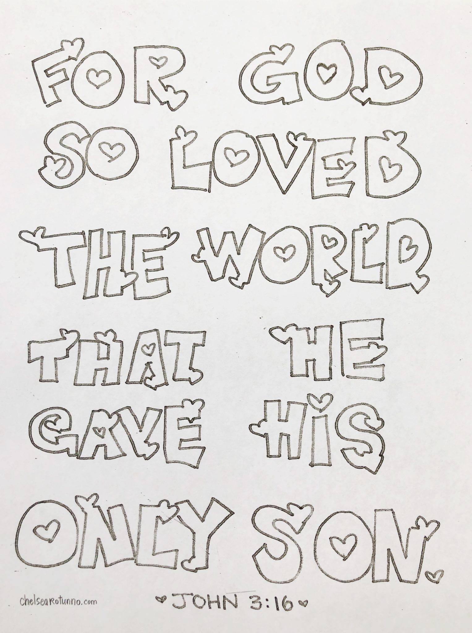 Free coloring page for god so loved the world chelsea rotunno