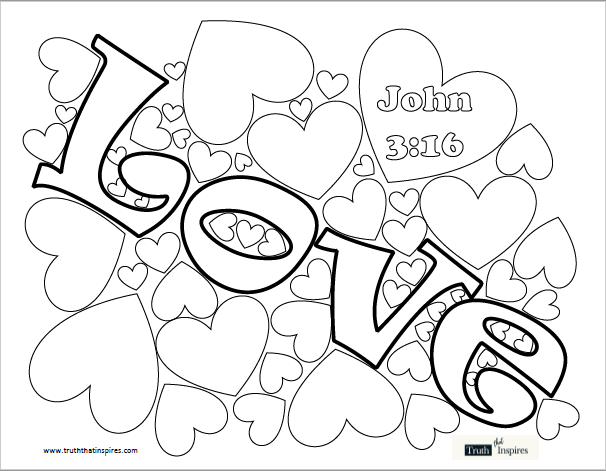 Love coloring page truth that inspires