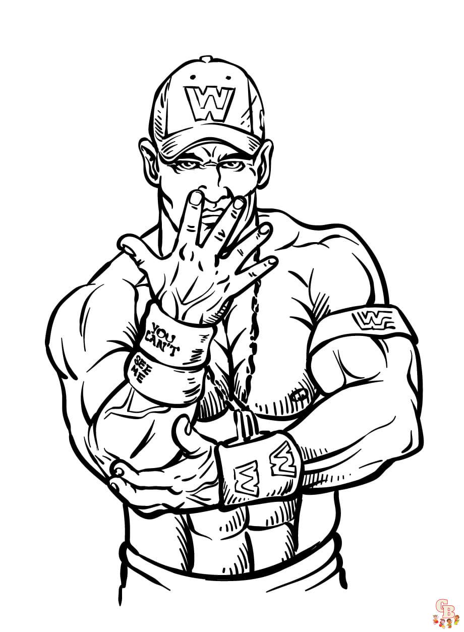 Printable john cena coloring pages free for kids and adults
