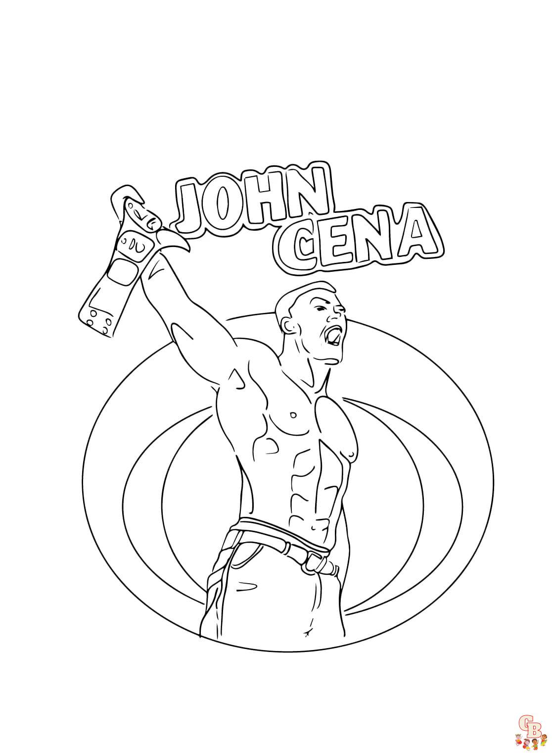 Printable john cena coloring pages free for kids and adults