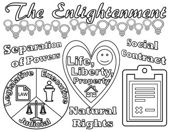 The enlightenment coloring page doodle notes sscg by civics studies