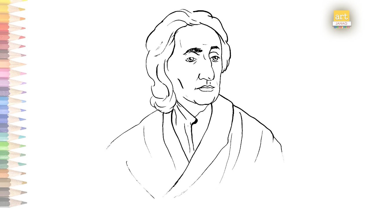 John locke drawing easy how to draw john locke step by step