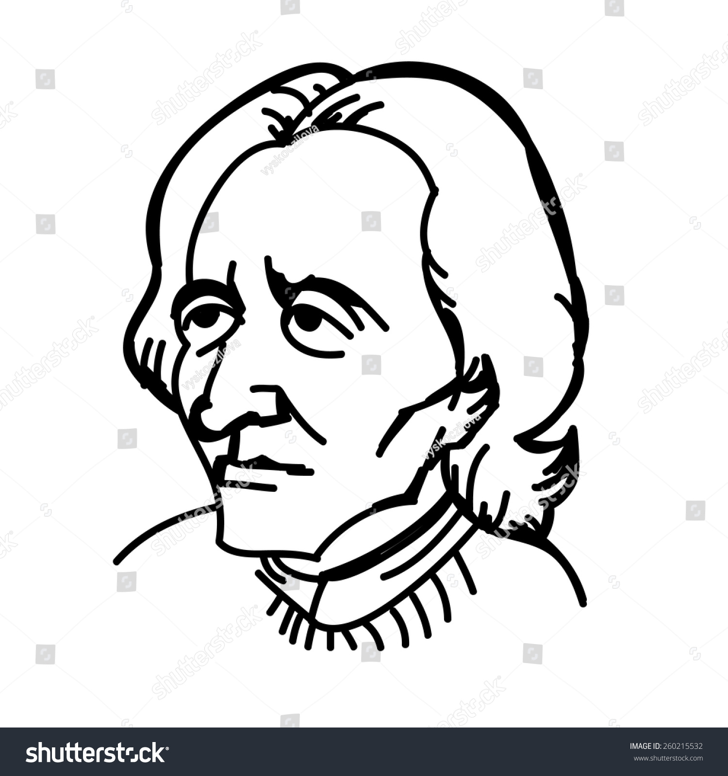 Vector black white illustration john locke stock vector royalty free