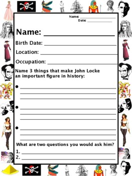 John locke packet activities important historical figures series