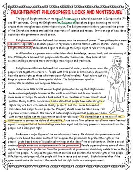 Enlightenment color by number and text marking locke and montesqueiu