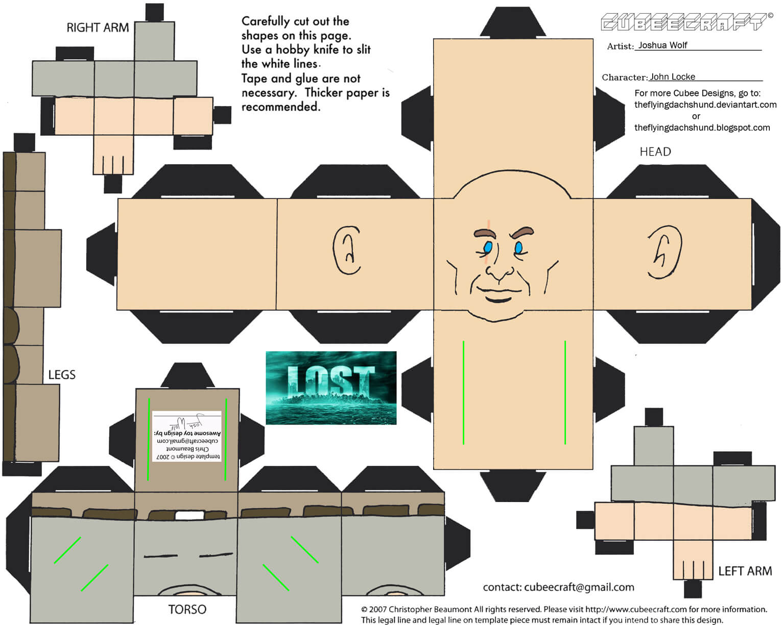 John locke paper toy free printable papercraft templates
