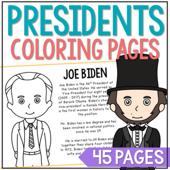 Usa presidents coloring page posters presidents day craft activity worksheets