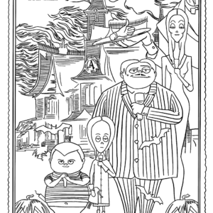 The addams family coloring pages printable for free download
