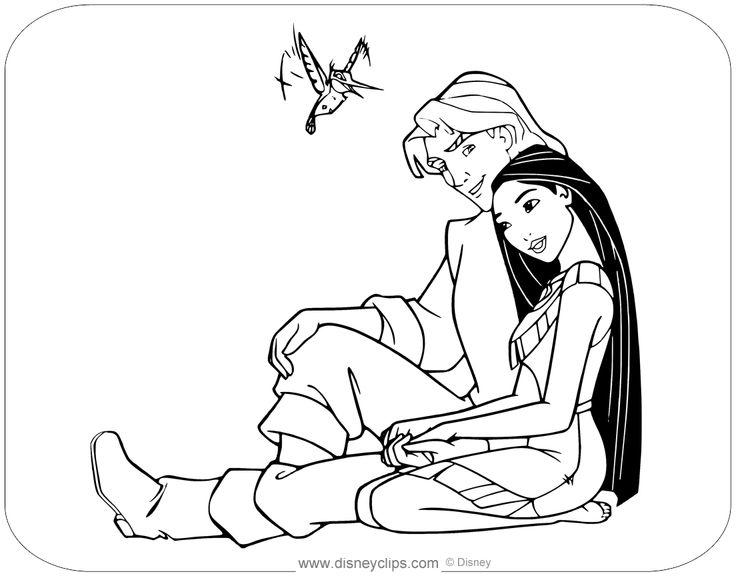 Pocahontas and john smith disney coloring sheets pocahontas and john smith disney princess colors