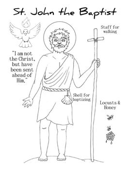 John the baptist activities coloring and papercrafts by halos and pencils