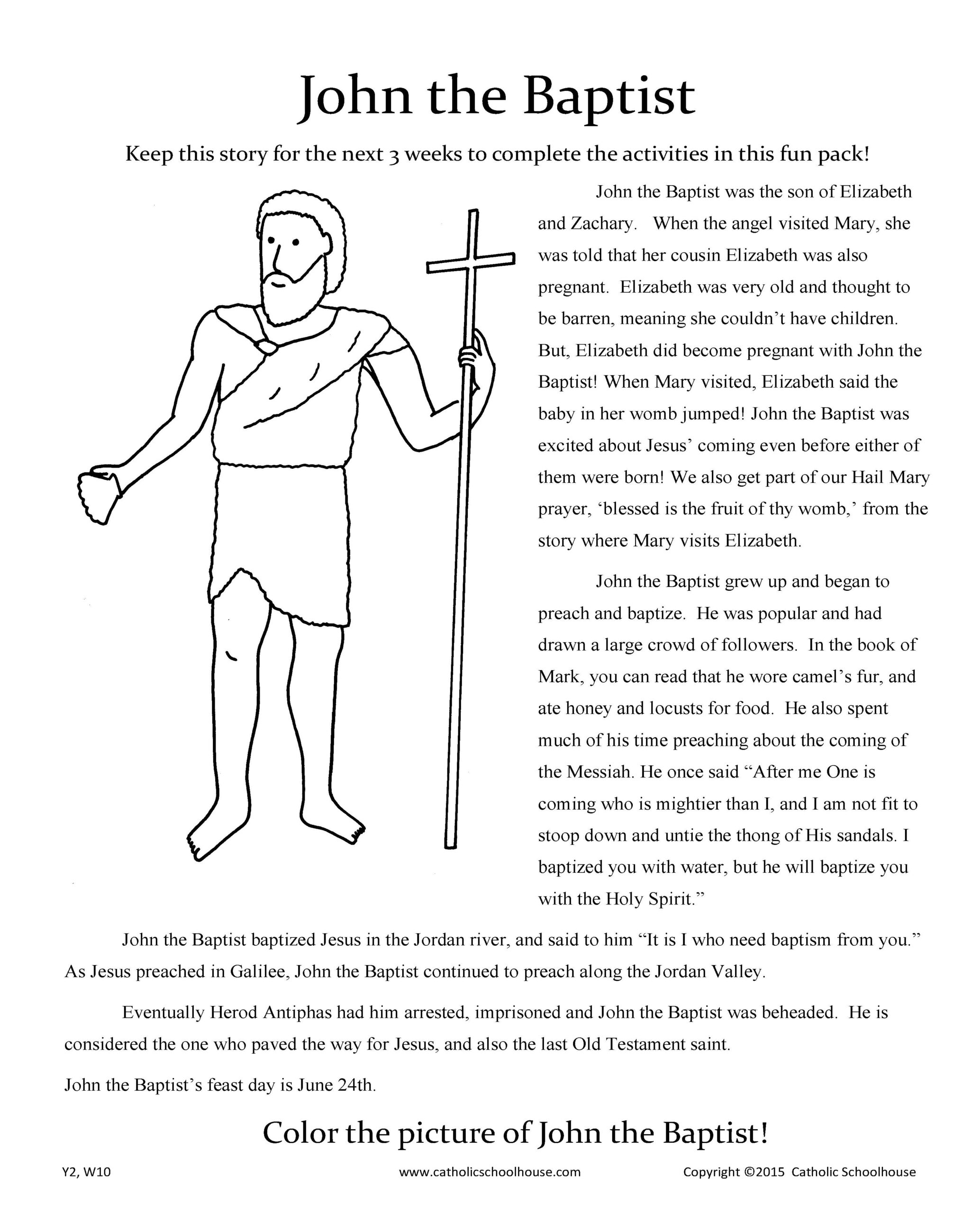 Tour st john the baptist fun pack