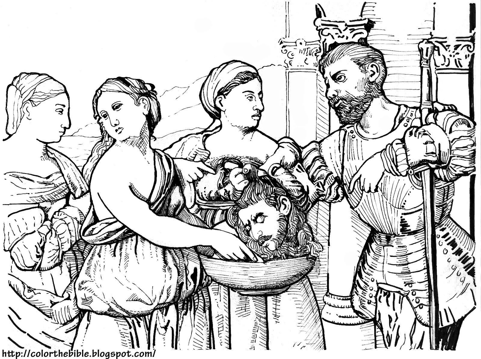 Color the bible john the baptist beheaded