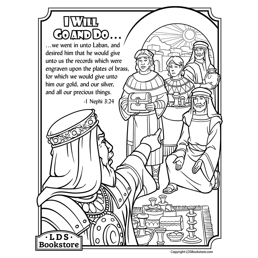 Nephi goes to get the plates coloring page