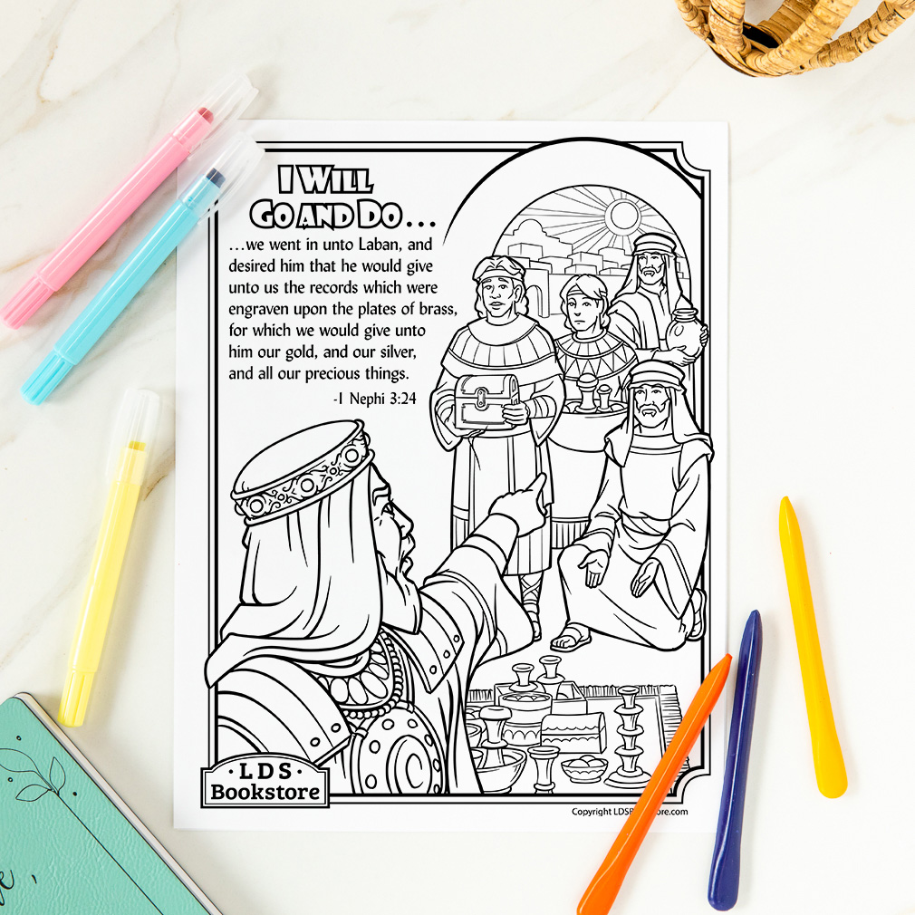 Nephi goes to get the plates coloring page